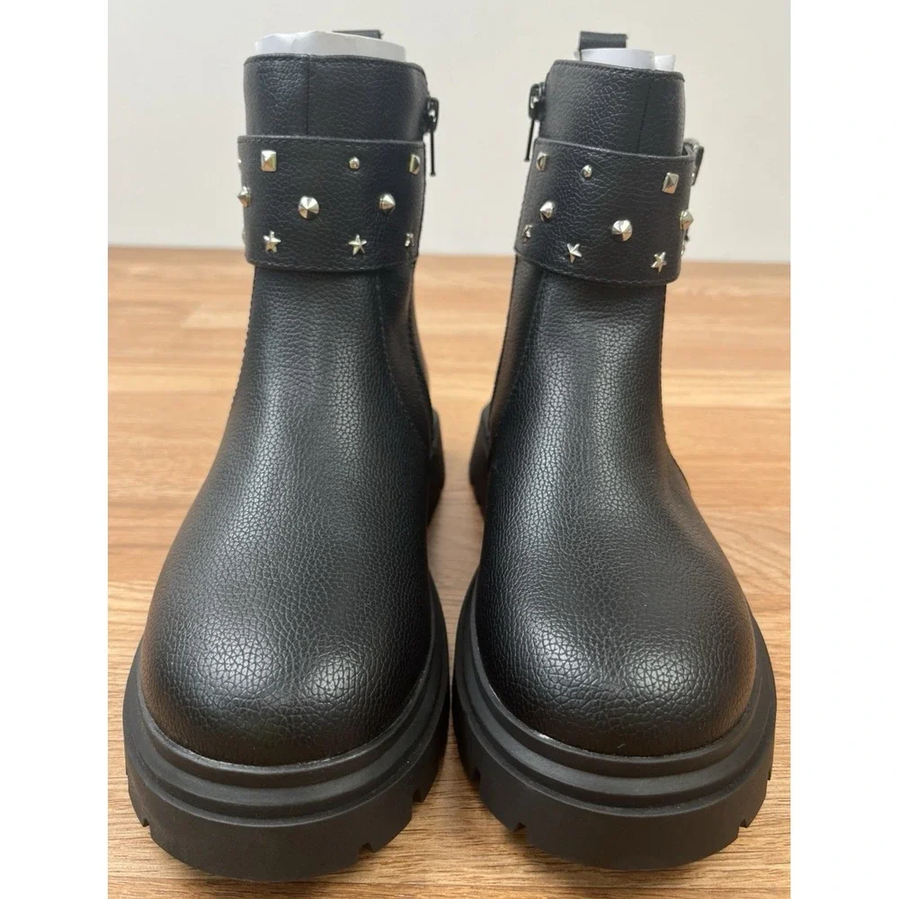 Sonoma Zoella Black Boots Ankle Booties Zip Side Youth Girls Size 5 NEW